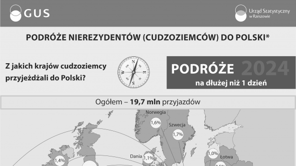 Infografika - Podróże cudzoziemców 2024