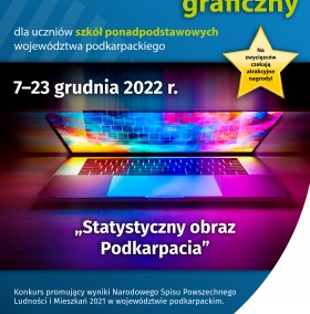 „Statystyczny obraz Podkarpacia” - plakat konkursu dla uczniów szkół ponadpodstawowych