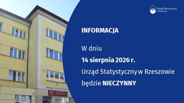 <strong>14 sierpnia 2026 r. Urząd Statystyczny</br> w Rzeszowie będzie nieczynny</strong>