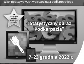 „Statystyczny obraz Podkarpacia&quot; - plakat konkursu dla uczniów klas 5-8 szkół podstawowych